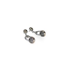 Silver Gold Dangle Earrings, Baroque Style Earrings, Silver Mandala Earrings