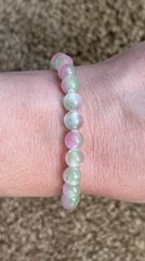 High Quality Watermelon Selenite Bracelet – 7.5mm Beads – Crystal Healing – NEW