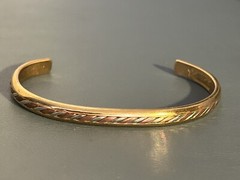 Sergio Lub California Copper Brass Nickel Braided Silver Cuff Bracelet 6.25″