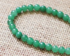Natural Green Aventurine 8mm Beaded Gemstone Necklace, Handmade Necklace