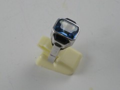 STERLING SILVER RING with Blue Topaz & Onyx, Sizes: 6.0 & 8 1/4