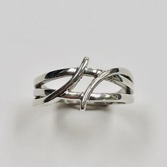 Sterling Sliver Crisscross Band