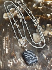 Artisan Picasso Stone And Sterling Silver 18.5” Pendant Necklace