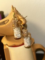 Handmade Crystal Jar Earrings, Silver And Gold