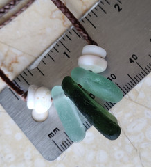 Sea Glass and Puka Shell Necklace Gift Men Women Artisan Braid Mermaid Tears