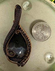 One Of A Kind Handmade Wire Wrapped Purple Moss Agate Pendant