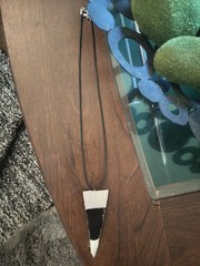 New Artisan Made 18″ Cowhide Hair On Hide Leather Necklace Zebra Fashion Pendant