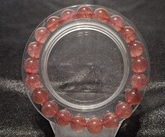 Strawberry Quartz 8mm Bead Bracelet Size 6 (BRC 33)