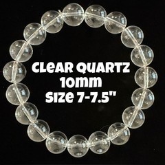 Authentic Clear Quartz 10mm Stretchy Bracelet by Bombshell Beads
