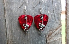 Note and Clef Charm Guitar Pick Earrings – Pick Your Color