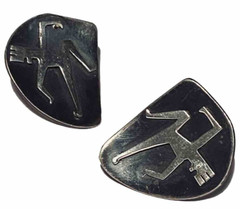 L C MEXICO STERLING SILVER STUDIO ARTISAN MID CENTURY MODERN FIGURE EARRINGS