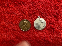 Sterling silver baby fox kit litter den forest hunting scene pendant 18″ neckace