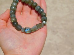 Labradorite Stretch Bracelet Stone of Magic Size 7.25 in High Quality Gemstone