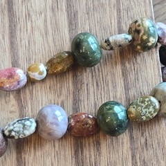 All Natural Polished Stones Necklace Jasper Agate More Hand Crafted Artisan