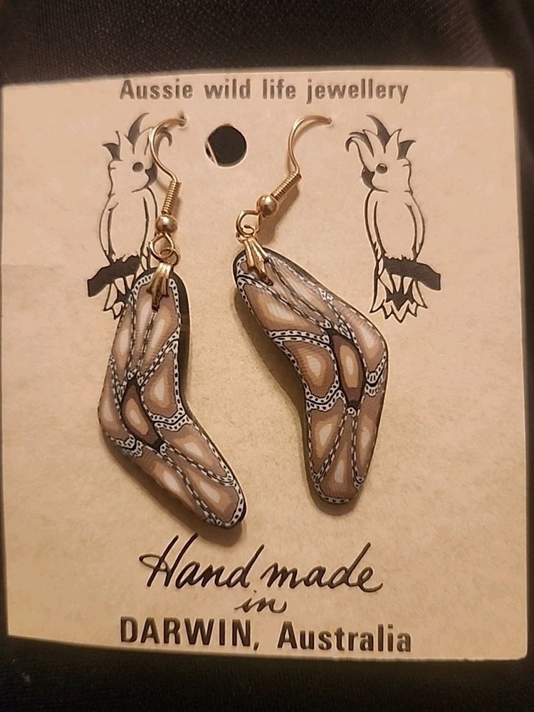 Australian Handmade Boomerang Shaped Earrings