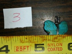 Stabilized Turquoise Hand Wrapped Butterfly Pendant #3