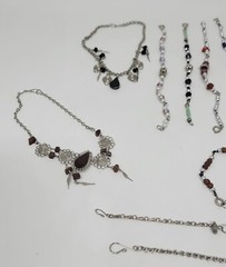 Handmade Anklets And Bracelets Beads And Colorful Stones Lot Of 22