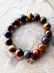 Jay King DTR 925 Sterling Silver Tigers Eye Beaded Necklace & Bracelet Set