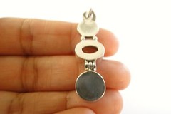 Mabe Pearl Yellow Citrine 2-Stone Balinese 925 Sterling Silver Pendant