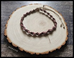 Simplistic Spiral Traditional and Maroon Hemp Necklace / Choker MINIMALISTIC