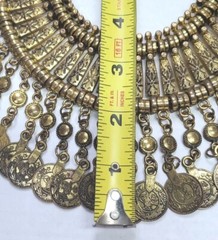 Child Of Wild Coin Necklace Vtg Bohemian Boho Bronze Statement Chunky Heavy