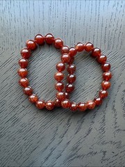 (ONE) Orange garnet bracelet 10mm SIZE 6.5-6.75’