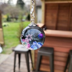 Handmade Uv Resin 30mm Pendant Moon Flowers Planet Butterfly Star Pendant Charm