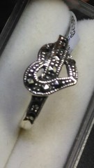 LOVELY STERLING SILVER.925 WITH MARCASITE DESIGNER RING SIZES 6.0-6.25!