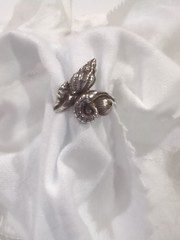 Vintage 8.5 Size Sterling Silver Shell Ring