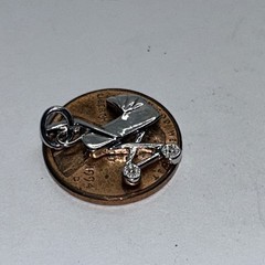 New Sterling silver handmade charm pendant, 925 baby stroller cart