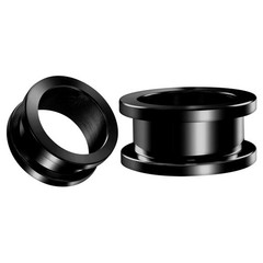 Pair of 316L Surgical Steel Black Anodized Screw-fit Piercing Jewelry Ear Str…