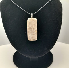 Petoskey Stone Pendant Necklace-Handmade, on 18/20″ adjustable Necklace