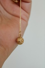 14k Solid Gold Soccer Ball Charm Pendant Futbol Necklace, Sports Lovers, Athlete