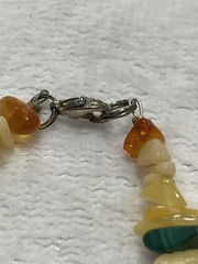 Polished Australian Yellow Opal Pebble Necklace With Turquoise And Coral Accents