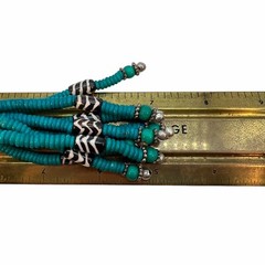 Tribal Elephant Beaded Y Drop Necklace Multi Strand Tassel Artisan Dyed BOHO A10