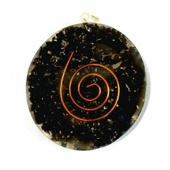 Shungite Orgonite Pendant Energy Generator Orgone Copper Spiral Necklace Handmad