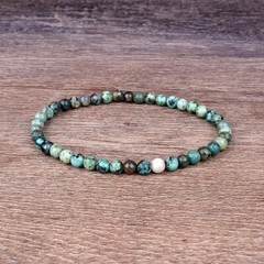 African Turquoise Stone 4mm Beaded Bracelet Healing Chakra Stretch 7» Bracelet