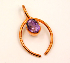 Artisan Handcrafted Copper Knot Pendant With Natural Brazilian Gemstone Pendant