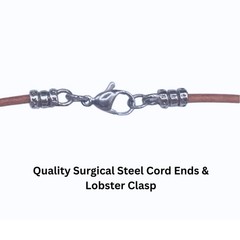 Black 316L Stainless Steel Cross Necklace–Hand‑Knotted Brown Leather Cord-Unisex