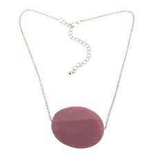 Pink Agate Gemstone Pendant Necklace 1.25*16*19