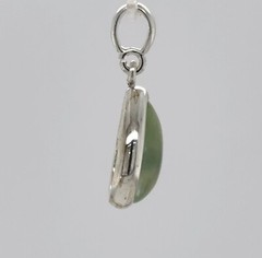 Green Drop / Pear / Teardrop PREHNITE Pendant 925 STERLING SILVER Natural #64e