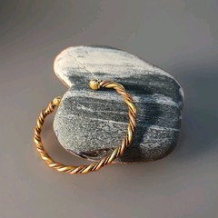 Handcrafted Twisted Copper & Brass Cuff Bracelet ball ends