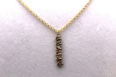 Handcrafted 21″ gold chain with 6 zirconias pendant necklace