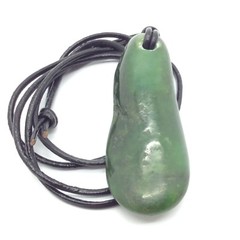 Siberian Jade Pebble Pendant Green Nephrite Jade Stone Necklace Siberia #59