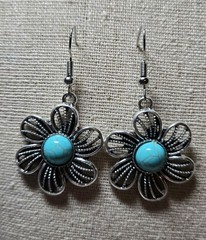 Turquiose Howlite Dangle Earrings Design #5. TB75J
