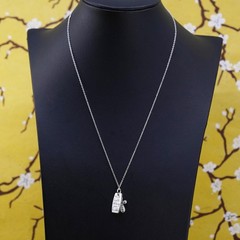 16+2”, Sterling silver necklace, 925 cross tag “all things are possible pendant