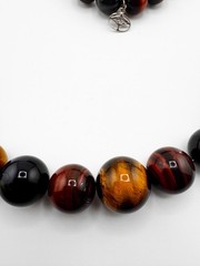 Jay King DTR 925 Sterling Silver Tigers Eye Beaded Necklace & Bracelet Set