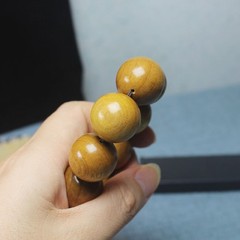 20mm Golden Nanmu Meditation Bead Bracelet Natural Solid Wood Bracelet Gift