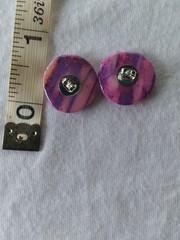 Handcrafted Pink Purple Silver Beaded Polymer Clay Memory Wire Choker Set