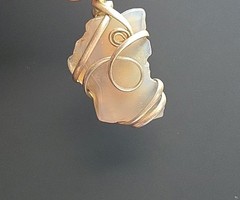 Wire Wrapped Chalcedony (Agate Family) Pendant– Artisan Necklace Charm